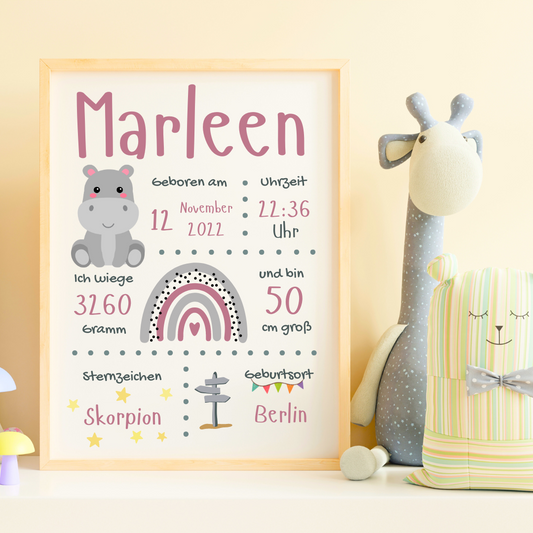 Babyposter Bunte Tierwelt