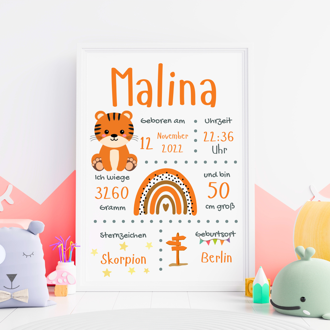 Babyposter Bunte Tierwelt