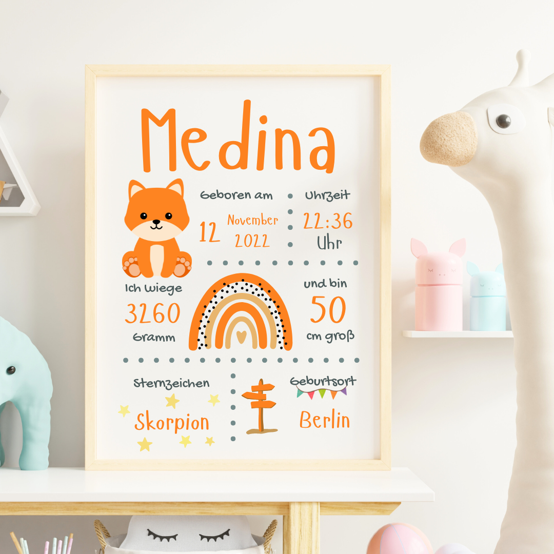 Babyposter Bunte Tierwelt